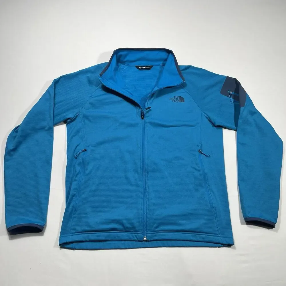 Mens The North Face Borod Fleece Full Zip Jacket Coat Blue L